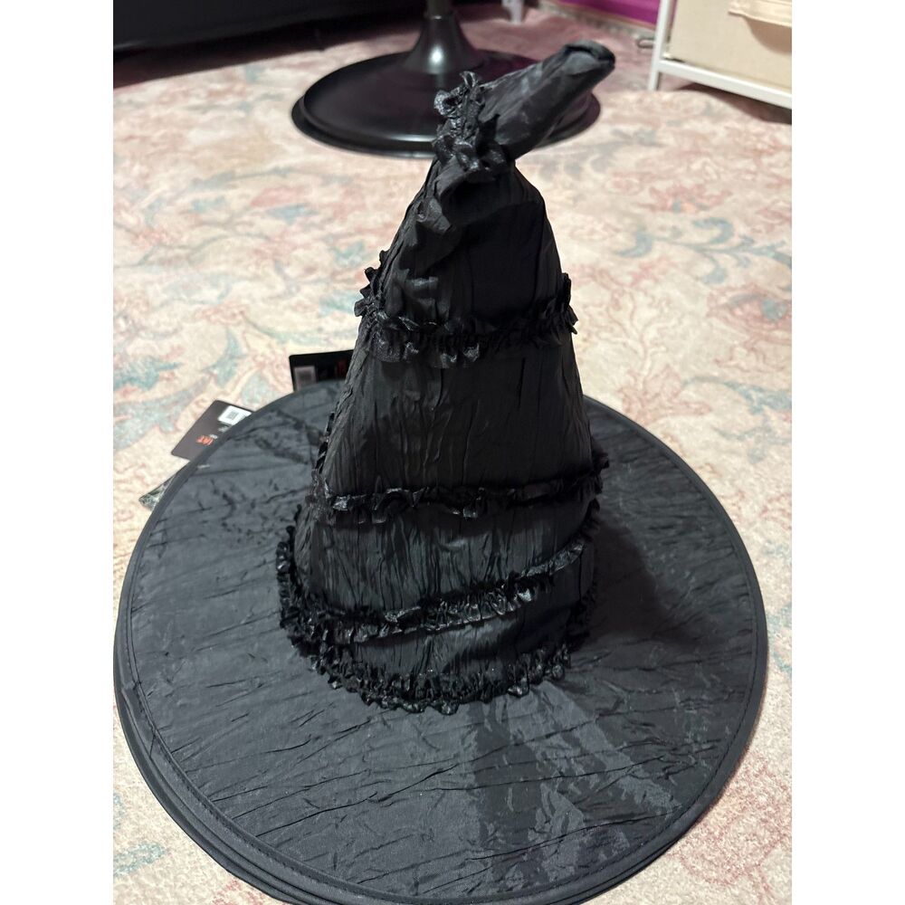 Black Ruffled Witch Hat